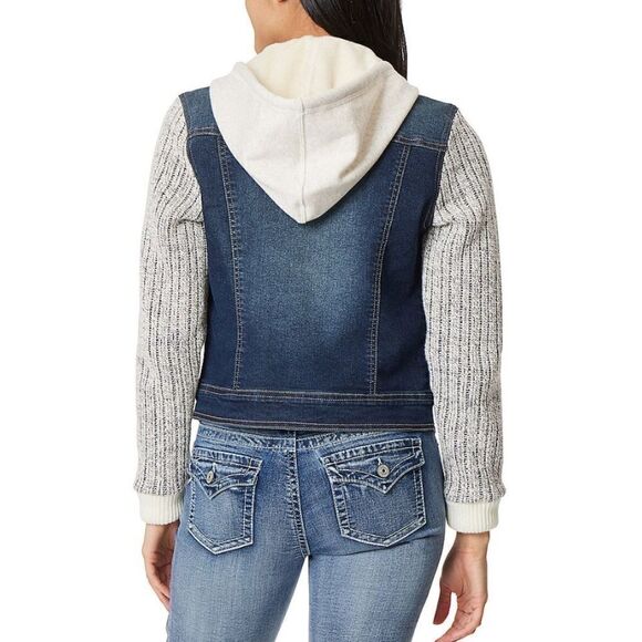 Juniors Wallflower Dreamer Jean Sweater Jacket - Picture 2 of 4